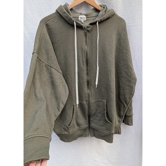 Buckle Bke Women's Fleece Full Zip Hoodie One Size Deep Lichen Green Soft Luxe - Picture 4 of 7